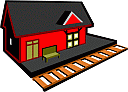 Station with paver bricks out front